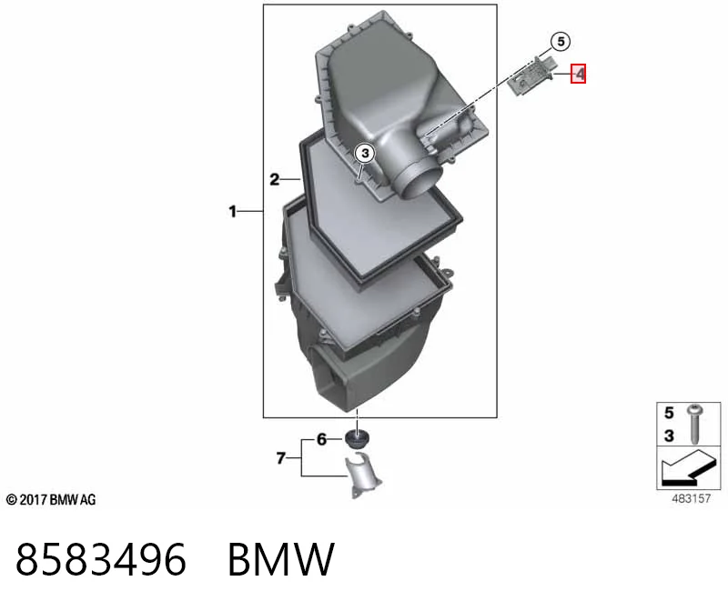 8583496 BMW Датчик расхода воздуха