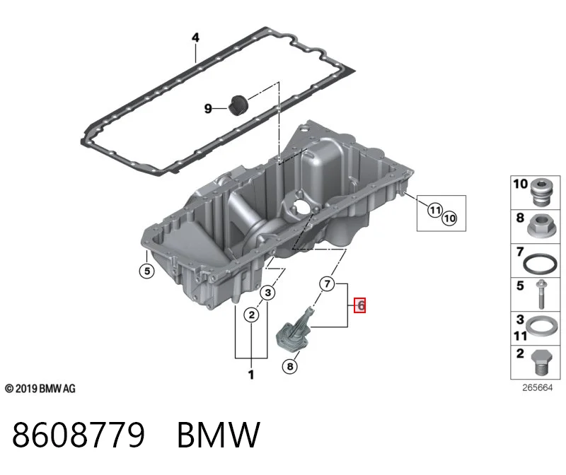 8608779 BMW Датчик уровня масла