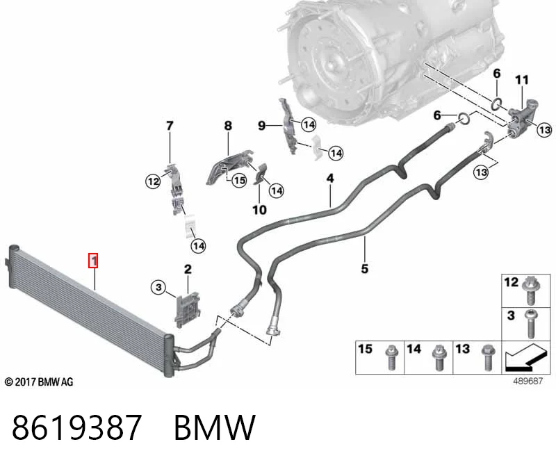 8619387 BMW Радиатор охлаждения, АКПП