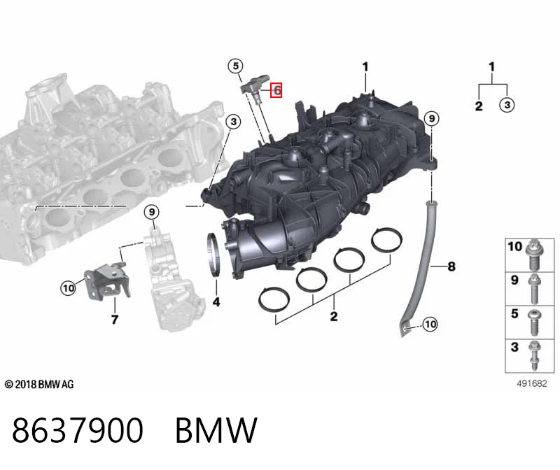 8637900 BMW Датчик давления воздуха
