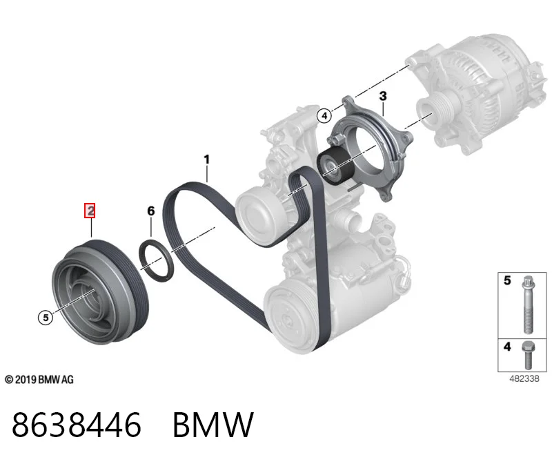 8638446 BMW Шкив коленчатого вала