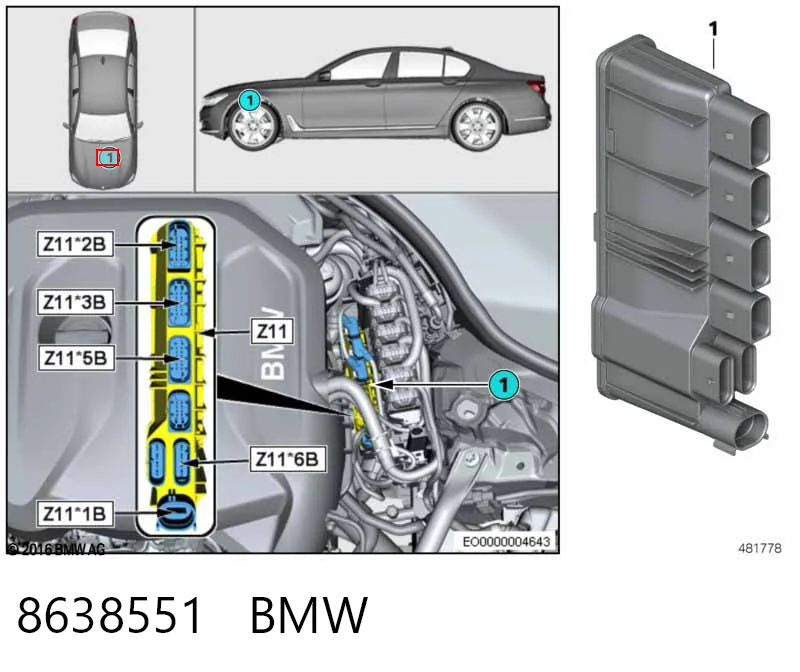8638551 BMW Блок управления систем комфорта