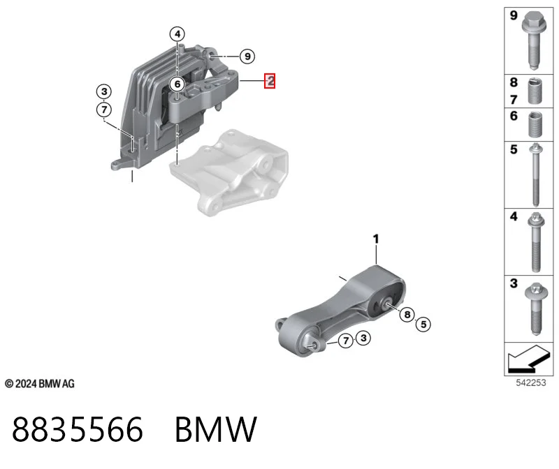 8835566 BMW Правая подушка двигателя