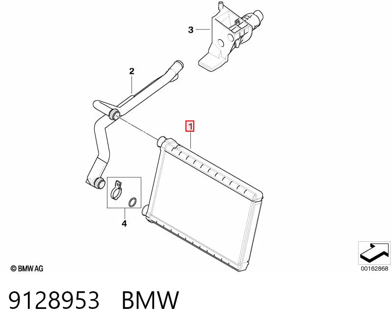 9128953 BMW Радиатор отопителя салона