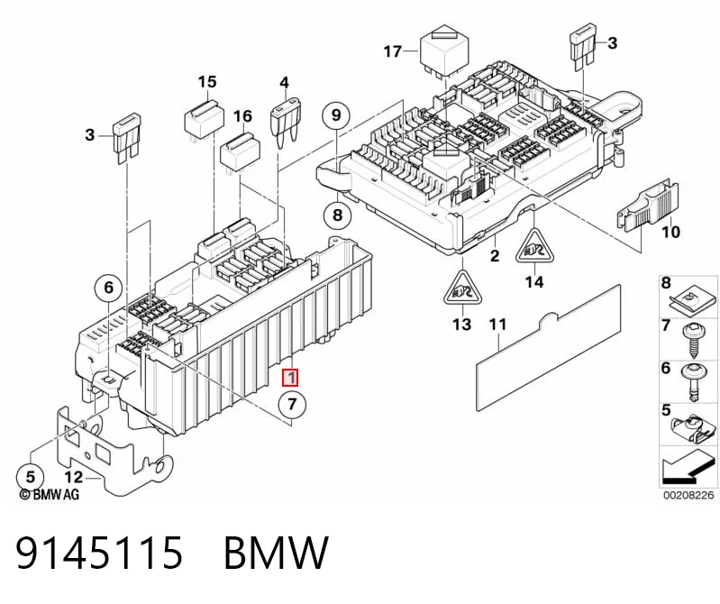 9145115 BMW Монтажный блок предохранителей