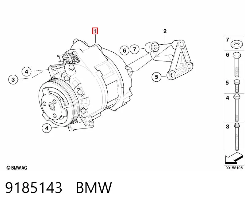 9185143 BMW Компрессор хладагента