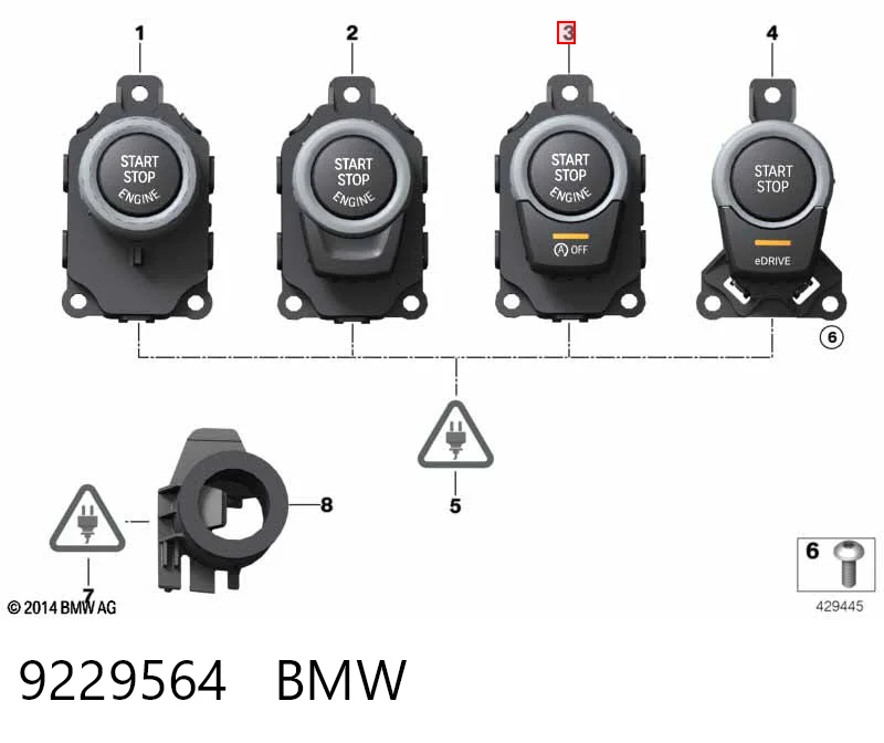 9229564 BMW Кнопка стоп-старт