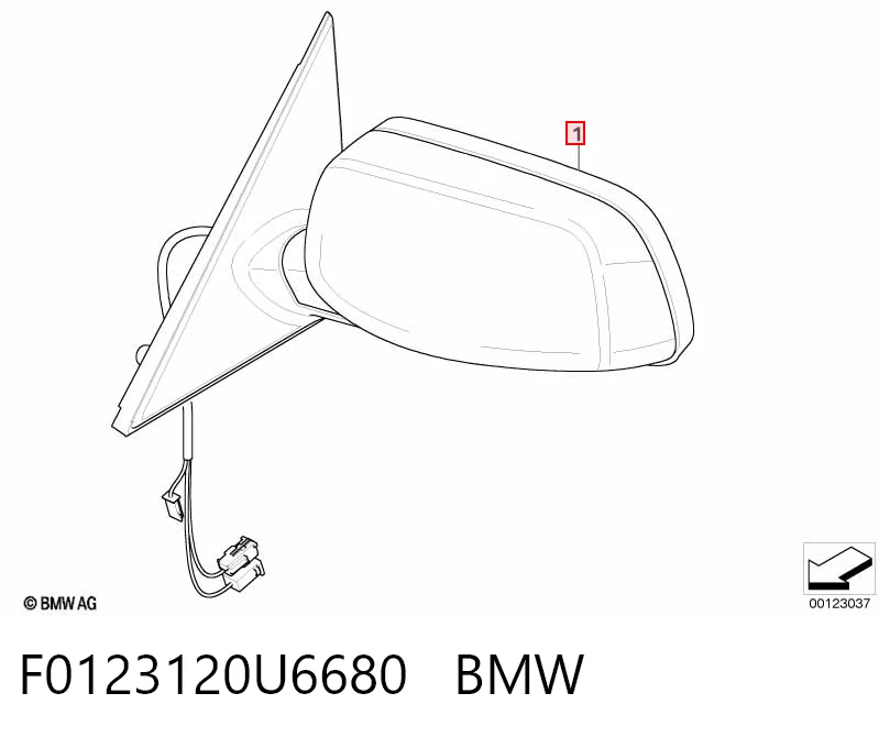  Правое зеркало BMW 5 